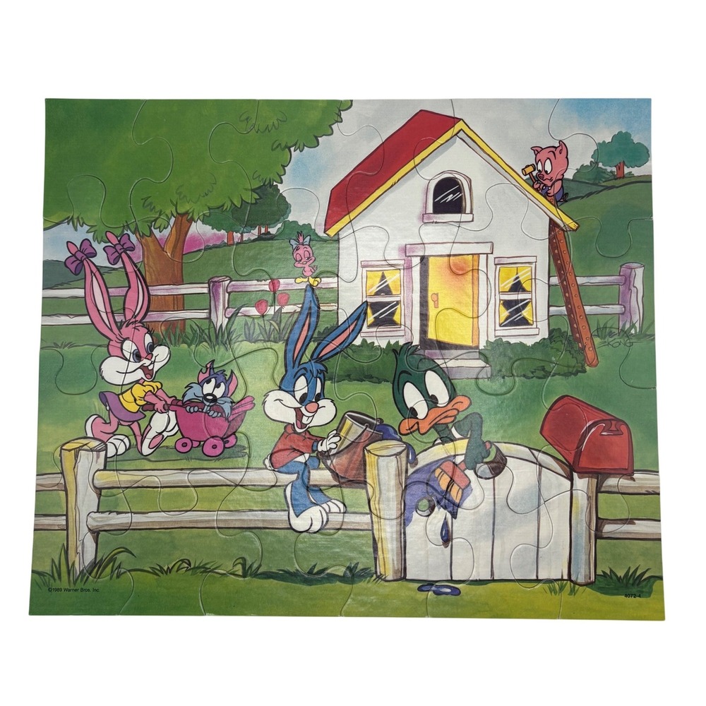 Vintage 1989 Tiny Toon Adventures MB Puzzle 24 Piece Buster Babs Bunny 4072-4